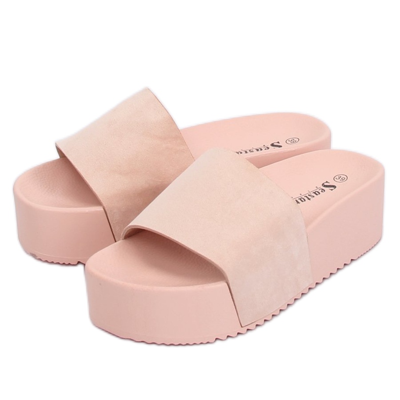 Chinelos rosa CK76P rosa de sola alta Chinelos rosa CK76P rosa de sola alta