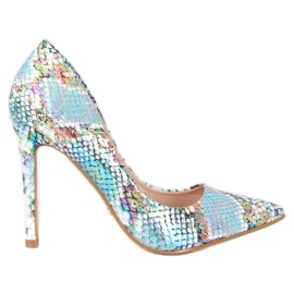 Snake skin blue studs NF-42P Blue azul multicolorido