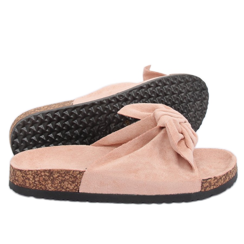 Chinelos de camurça rosa CK02P rosa