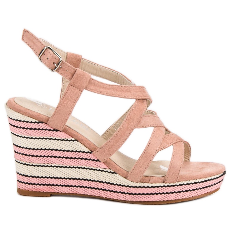 Kerline Sandálias de cunha elegantes rosa