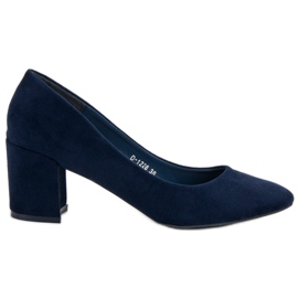 Ideal Shoes Bombas de azul marinho em um pilar azul-marinho