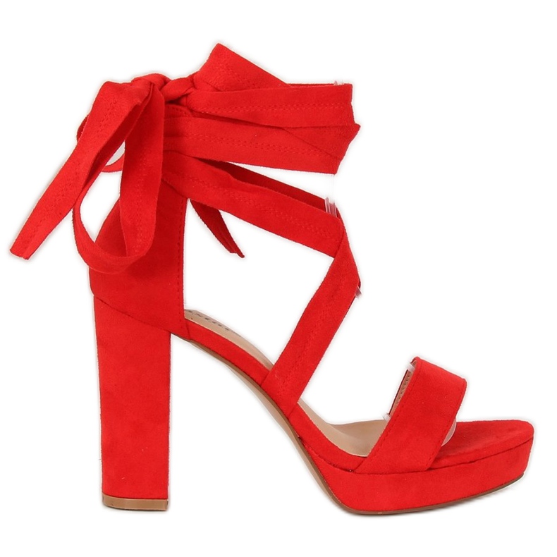 Sandálias vermelhas na plataforma NC805 Vermelha vermelho