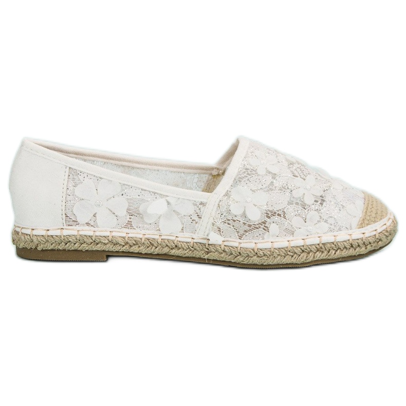 Nio Nio Alpercatas rendadas em flores branco