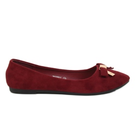 Bailarinas marrons femininas JM3550J Burdeo vermelho