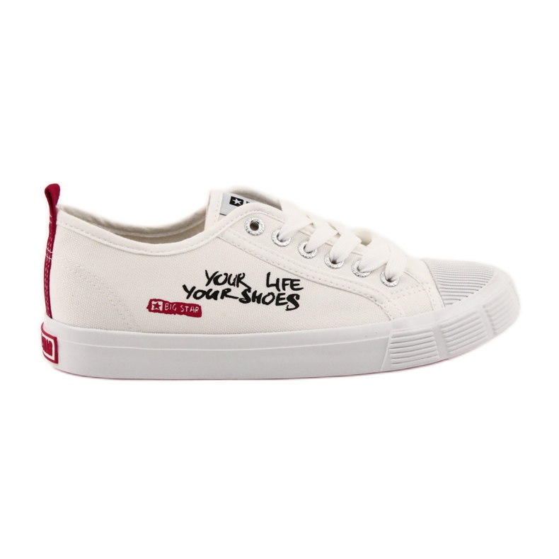 Tênis com amarrado White Big Star 274825 branco vermelho