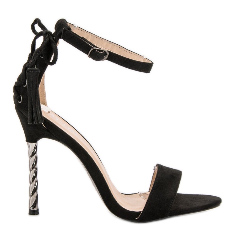 Sandálias de salto alto da moda preto