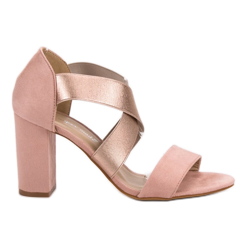 Super Mode Sandálias de salto alto rosa
