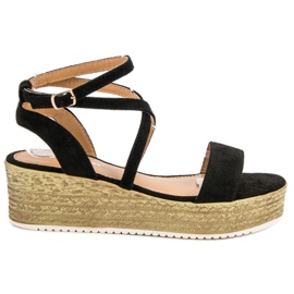 Ch. Creation Sandálias Black Wedge preto