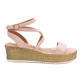 Ch. Creation Sandálias Pink Wedge rosa