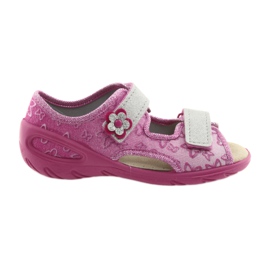 Sapatos infantis Befado pu 065X123 cinza rosa