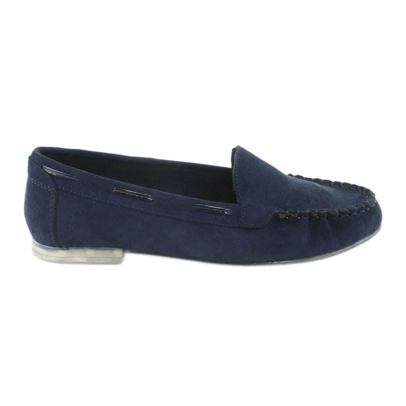 Mocassins femininos de camurça Sergio Leone 722 azul marinho