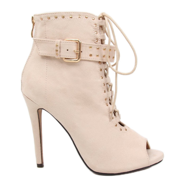 Botas bege com dedo aberto bege SY-29P Beige