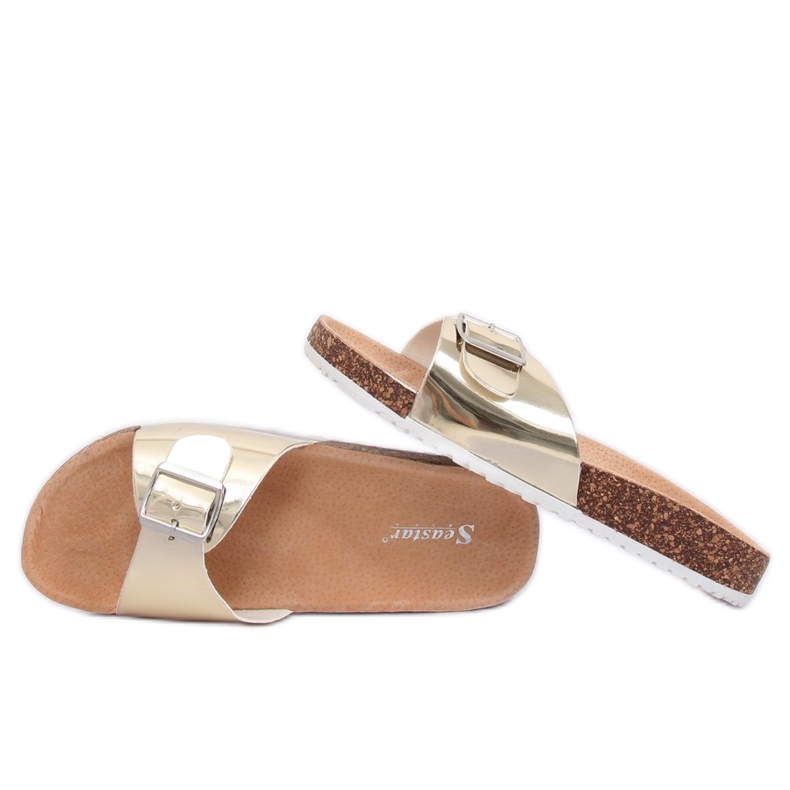 Chinelos ouro metálico DD94P ouro dourado Chinelos ouro metálico DD94P ouro dourado