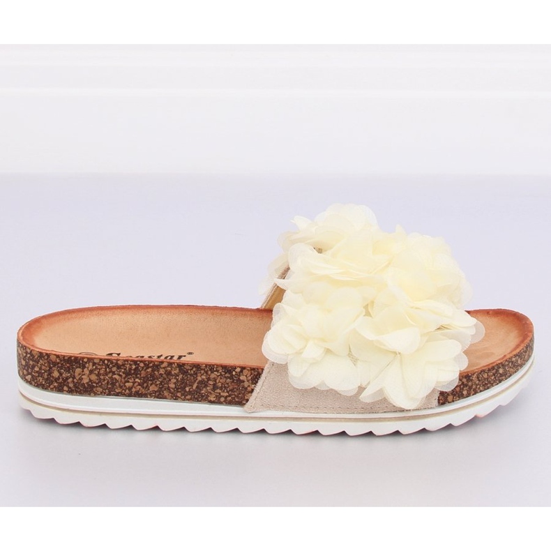 Chinelos BG47P bege flower power