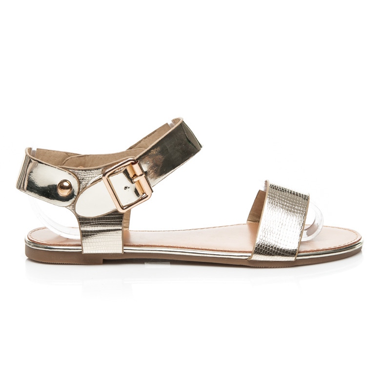 Vices Golden Flat Sandals dourado