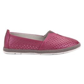 Sapatilhas de couro deslizam em VINCEZA roxo