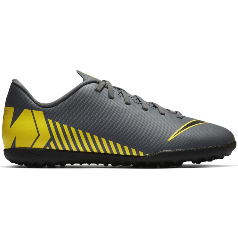 Chuteiras Nike Mercurial Vapor X 12 Club Tf Jr AH7355-070 preto cinza