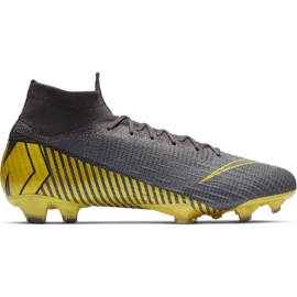 Chuteiras Nike Mercurial Superfly 6 Elite Fg M AH7365-070 preto cinza Chuteiras Nike Mercurial Superfly 6 Elite Fg M AH7365-070 preto cinza