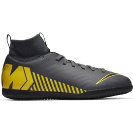 Sapatos de interior Nike Mercurial Superfly X 6 Club Ic Jr AH7346-070 preto cinza