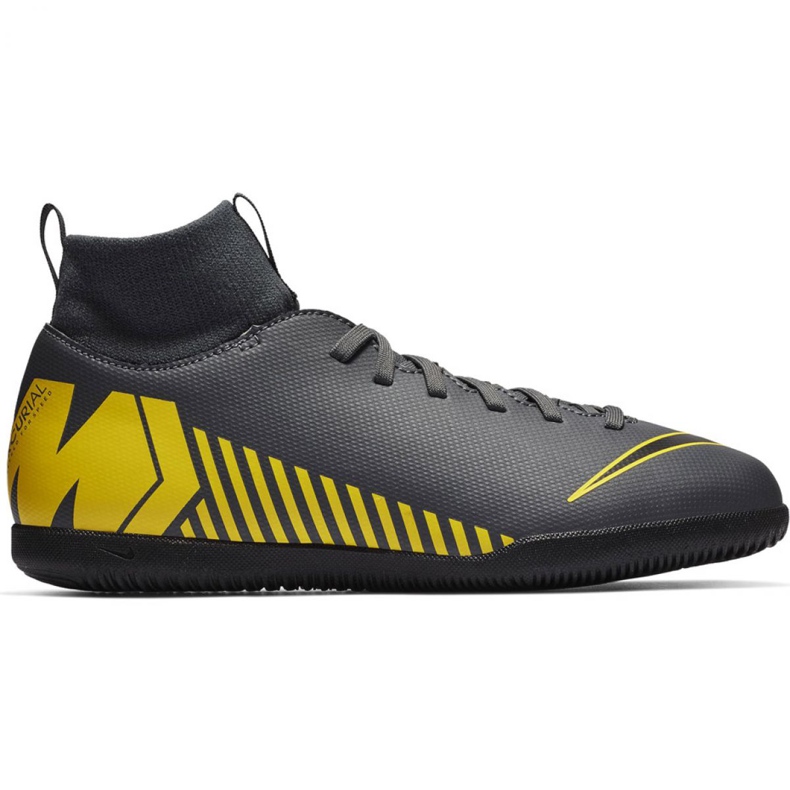 Sapatos de interior Nike Mercurial Superfly X 6 Club Ic Jr AH7346-070 preto cinza