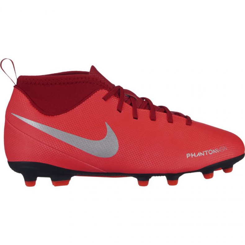 Chuteiras Nike Phantom Vsn Club Df Fg Mg Jr AO3288-600 multicolorido laranjas e tintos