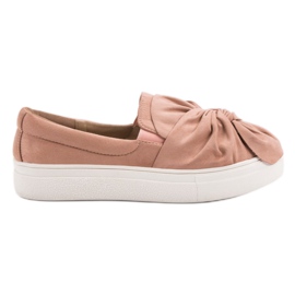 Vices Slipons de camurça com um laço de VÍCIOS rosa