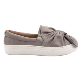 Vices Slipons de camurça com um laço de VÍCIOS cinza