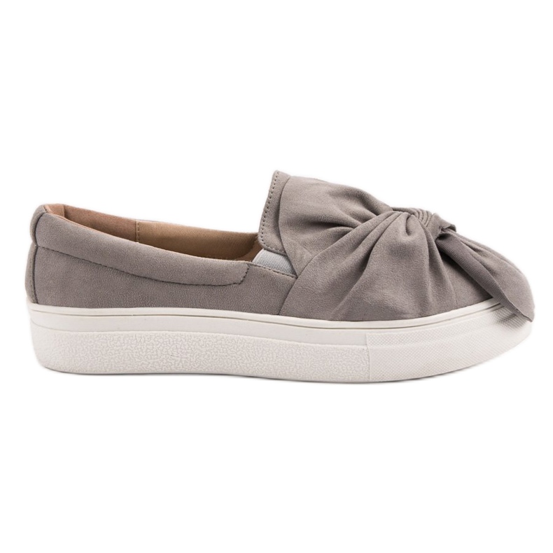 Vices Slipons de camurça com um laço de VÍCIOS cinza
