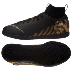 Sapatos de interior Nike Mercurial SuperflyX 6 Club Ic Jr AH7346-077 preto preto