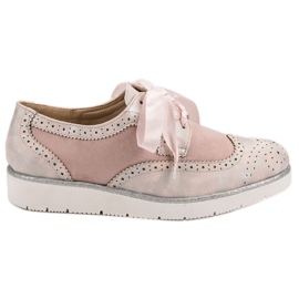 Vices Sapatos amarrados com uma fita rosa