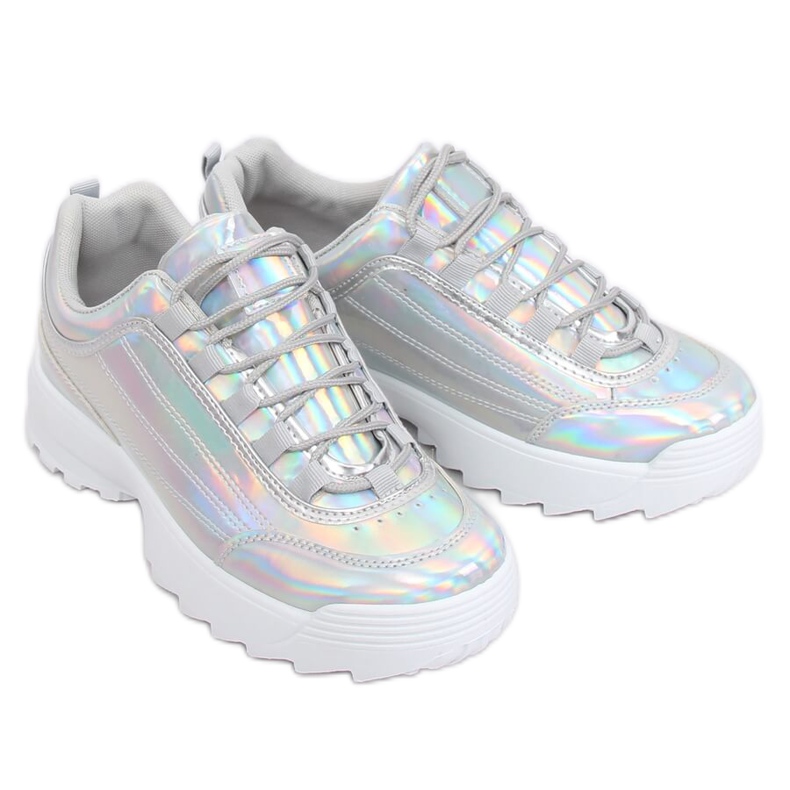 Sapatos esportivos holográficos prateados 82017 Silver cinza