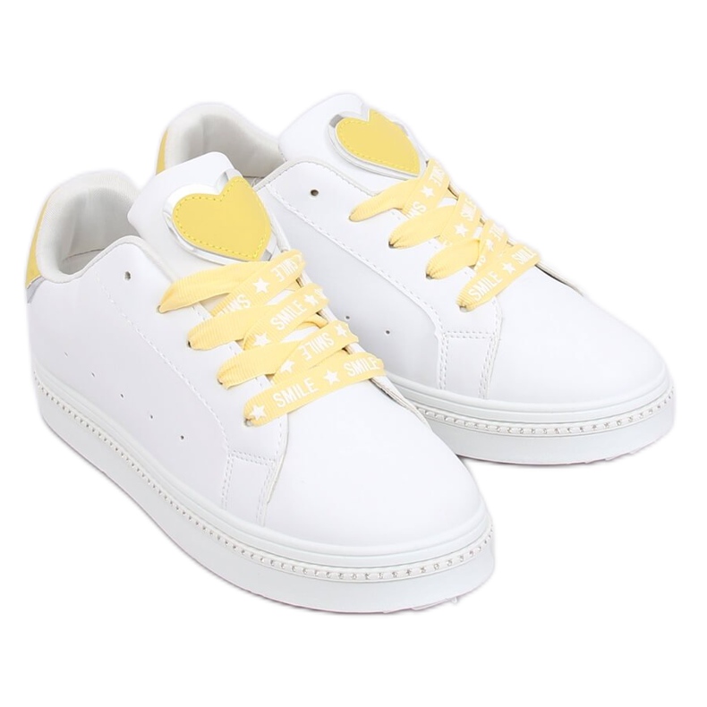 Tênis feminino branco e amarelo H99-36 Amarelo