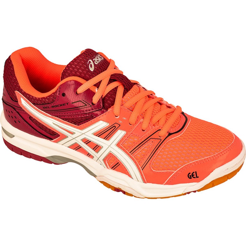 Tênis de voleibol Asics Gel-Rocket 7 W B455N-0601 multicolorido laranja Tênis de voleibol Asics Gel-Rocket 7 W B455N-0601 multicolorido laranja