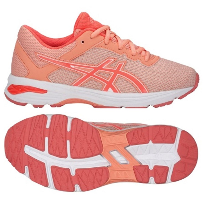 Tênis de corrida Asics Gt 1000 6 Gs W C740N-9506 multicolorido rosa