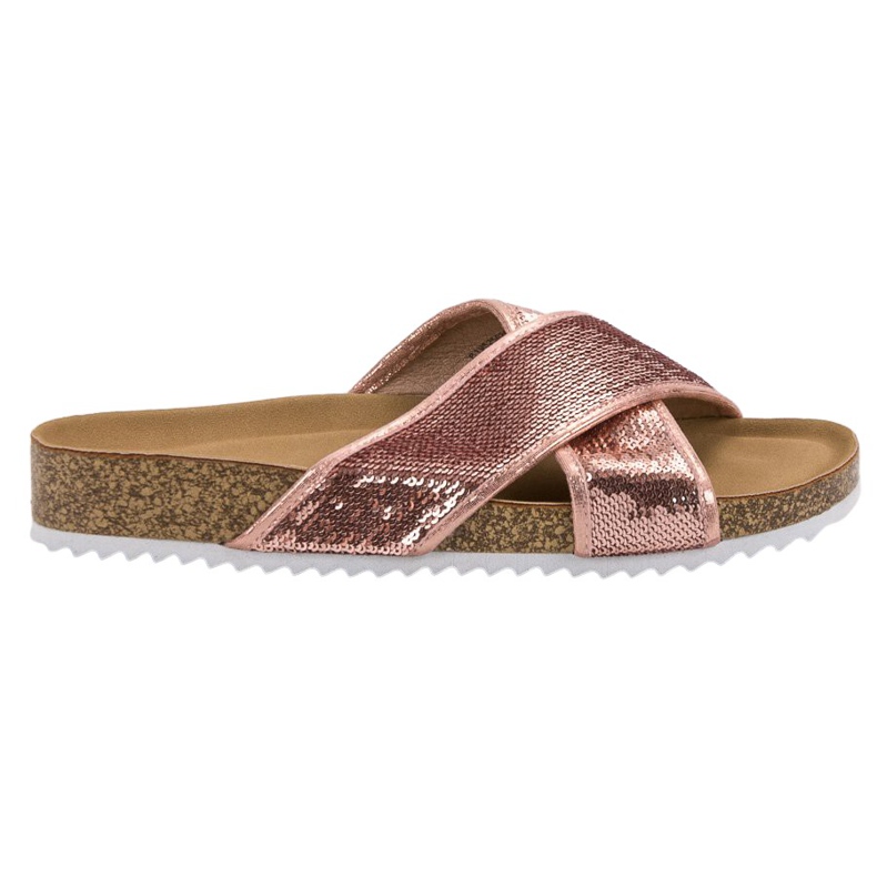 Kylie Chinelos rosa com lantejoulas