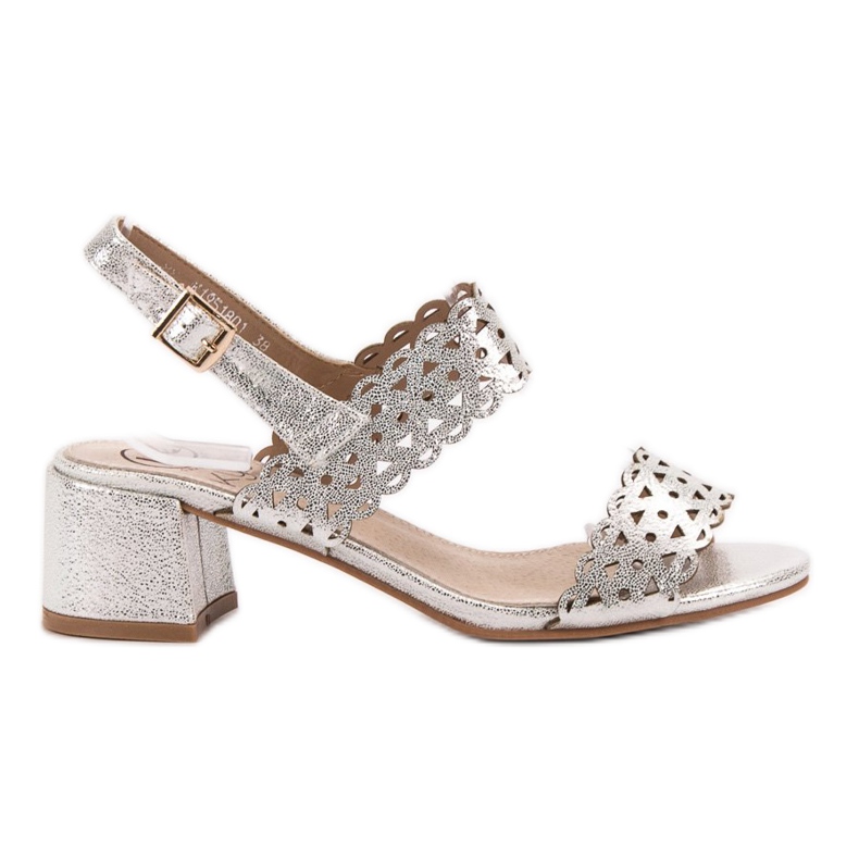 Kylie Sandálias de salto alto prateadas cinza