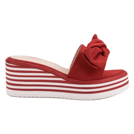 Chinelos de cunha vermelhos VINCEZA Chinelos de cunha vermelhos VINCEZA