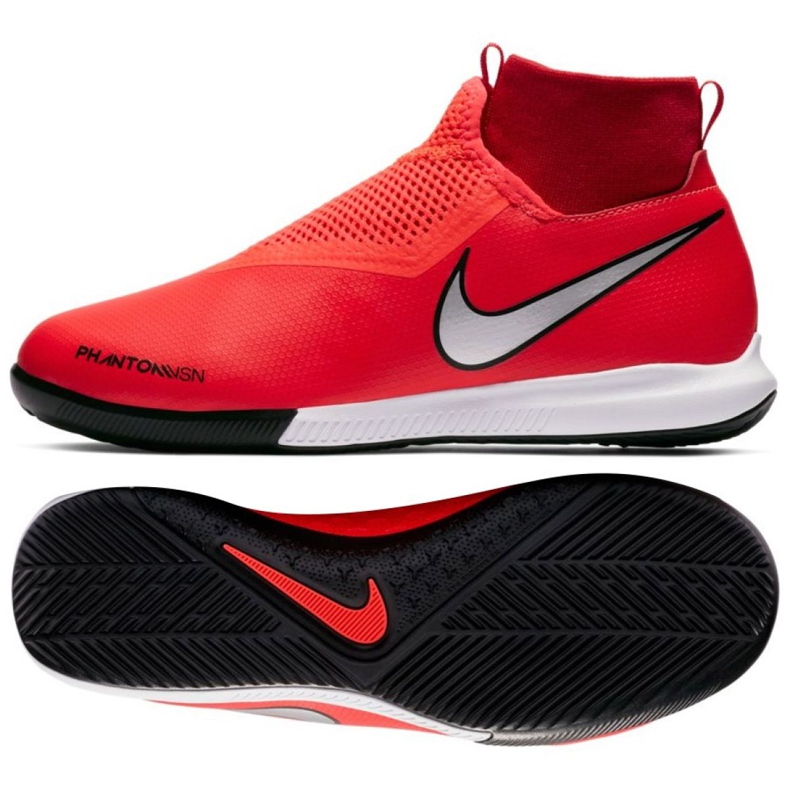 Sapatos de interior Nike Phantom Vsn Academy Df Ic Jr AO3290-600 vermelho vermelho