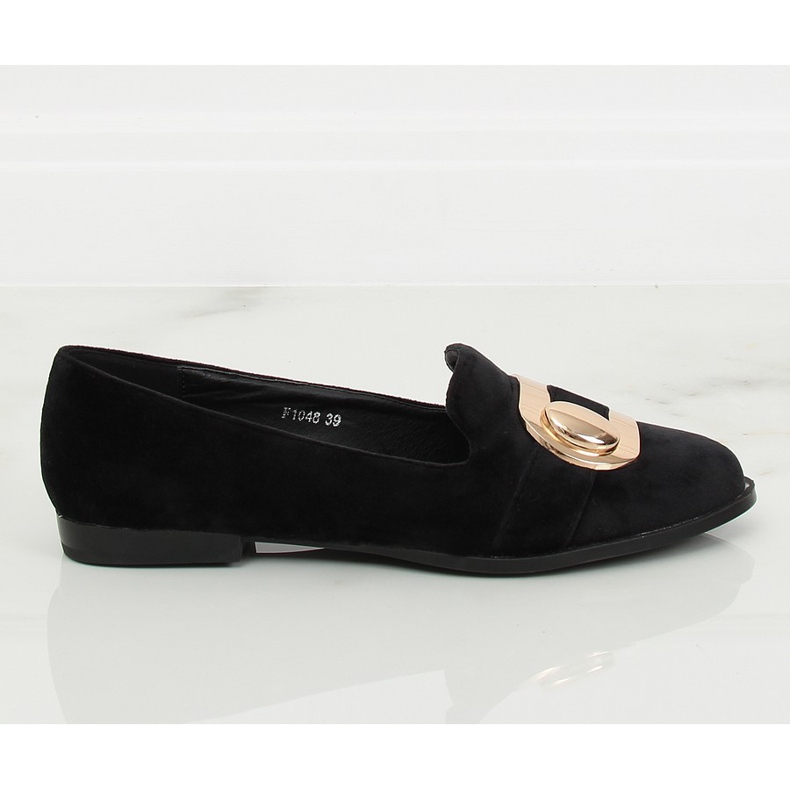 Mocassins de veludo preto F1048 Black II-GAT