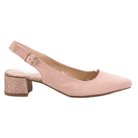 Weide Bombas com salto brilhante rosa