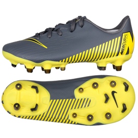 Chuteiras Nike Mercurial Vapor 12 Academy Ps FG / MG Jr AH7349-070 preto cinza Chuteiras Nike Mercurial Vapor 12 Academy Ps FG / MG Jr AH7349-070 preto cinza