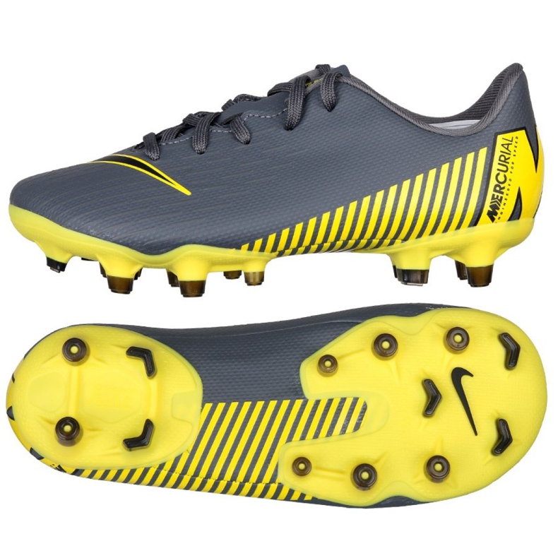 Chuteiras Nike Mercurial Vapor 12 Academy Ps FG / MG Jr AH7349-070 preto cinza