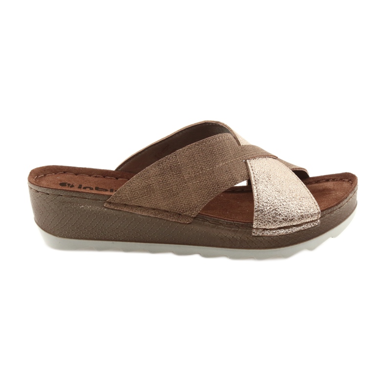 Chinelos KOMFORT INBLU GX006 marrom / dourado bege