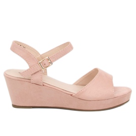 Sandálias rosa com salto baixo rosa K-7 rosa