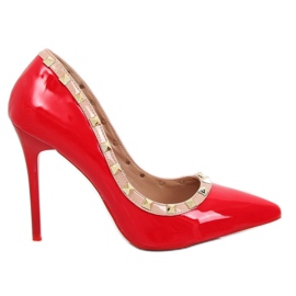 Bombas em salto agulha Valentina vermelho LL-76P Vermelho