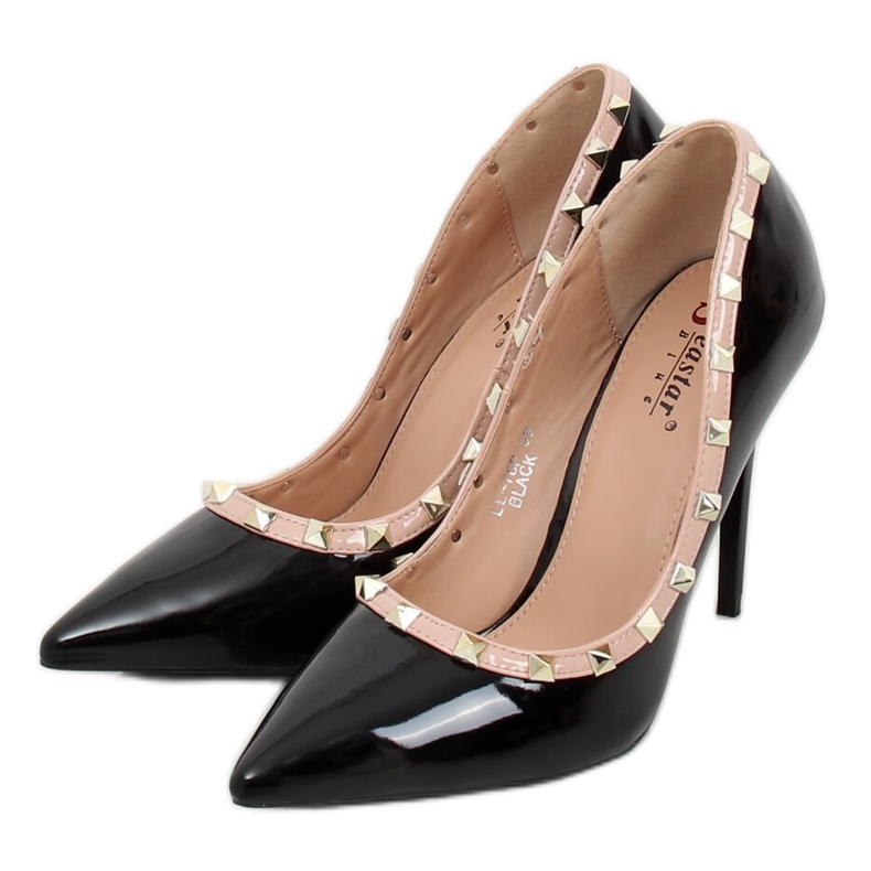 Bombas em salto agulha Valentina preto LL-76P Preto