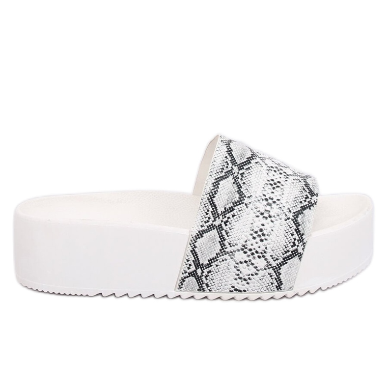 Chinelos de sola alta White N-32 White Snake branco
