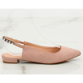 Bailarina com calcanhar aberto rosa LS5028 Beige II-GAT Bailarina com calcanhar aberto rosa LS5028 Beige II-GAT