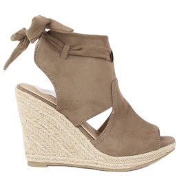 Alpercatas verdes em cunhas LM-023 Verde multicolorido