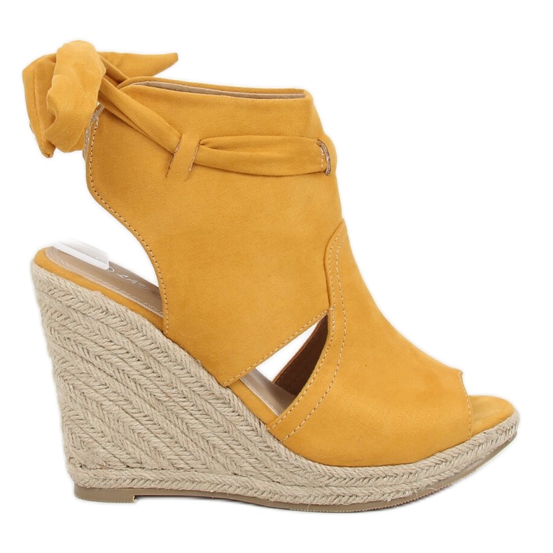 Alpercatas amarelas em cunhas amarelo LM-023 Amarelo